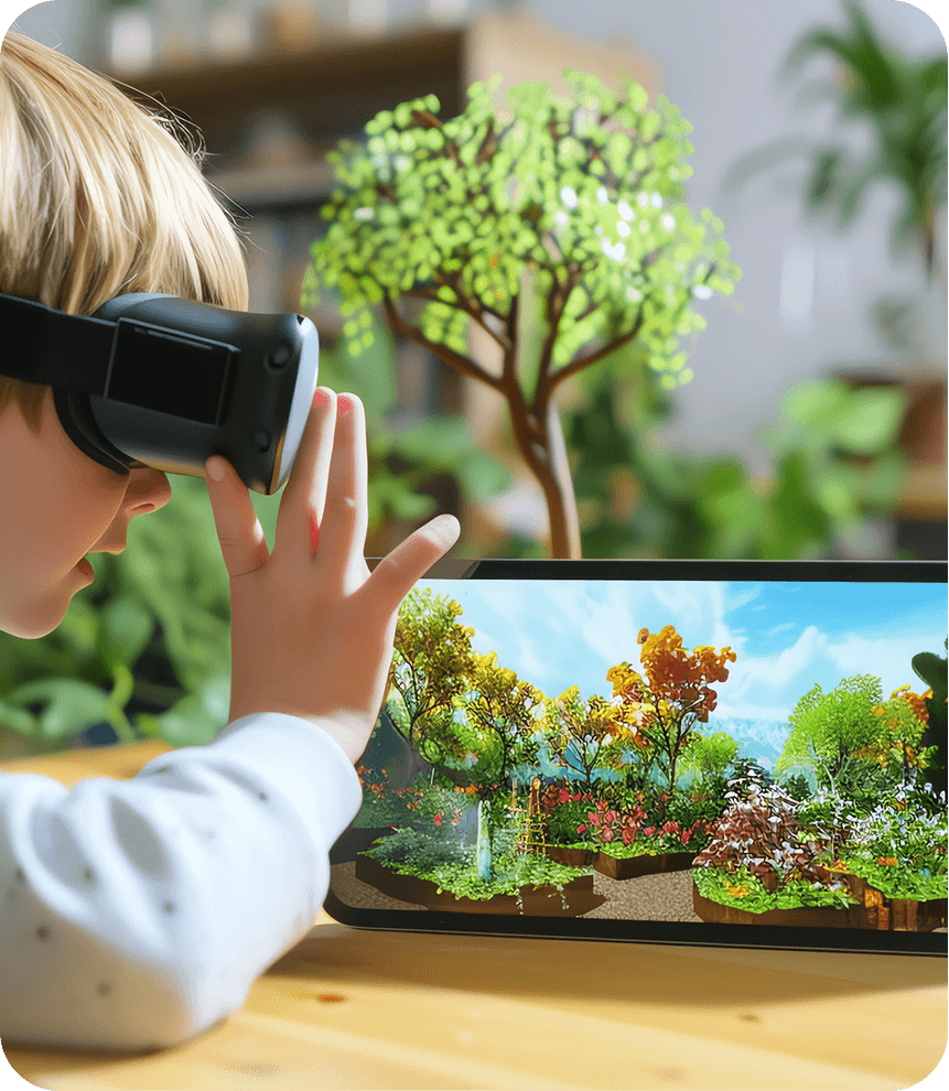Student using AR learning